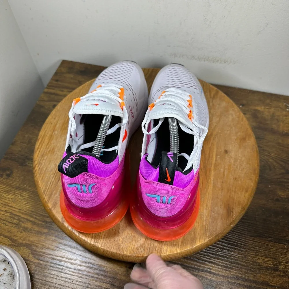 Nike Air Max 270 Womens 11.5 White Pink Orange FD0824-100 Running Shoes
